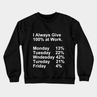 I Always Give 100% at Work Gift Crewneck Sweatshirt